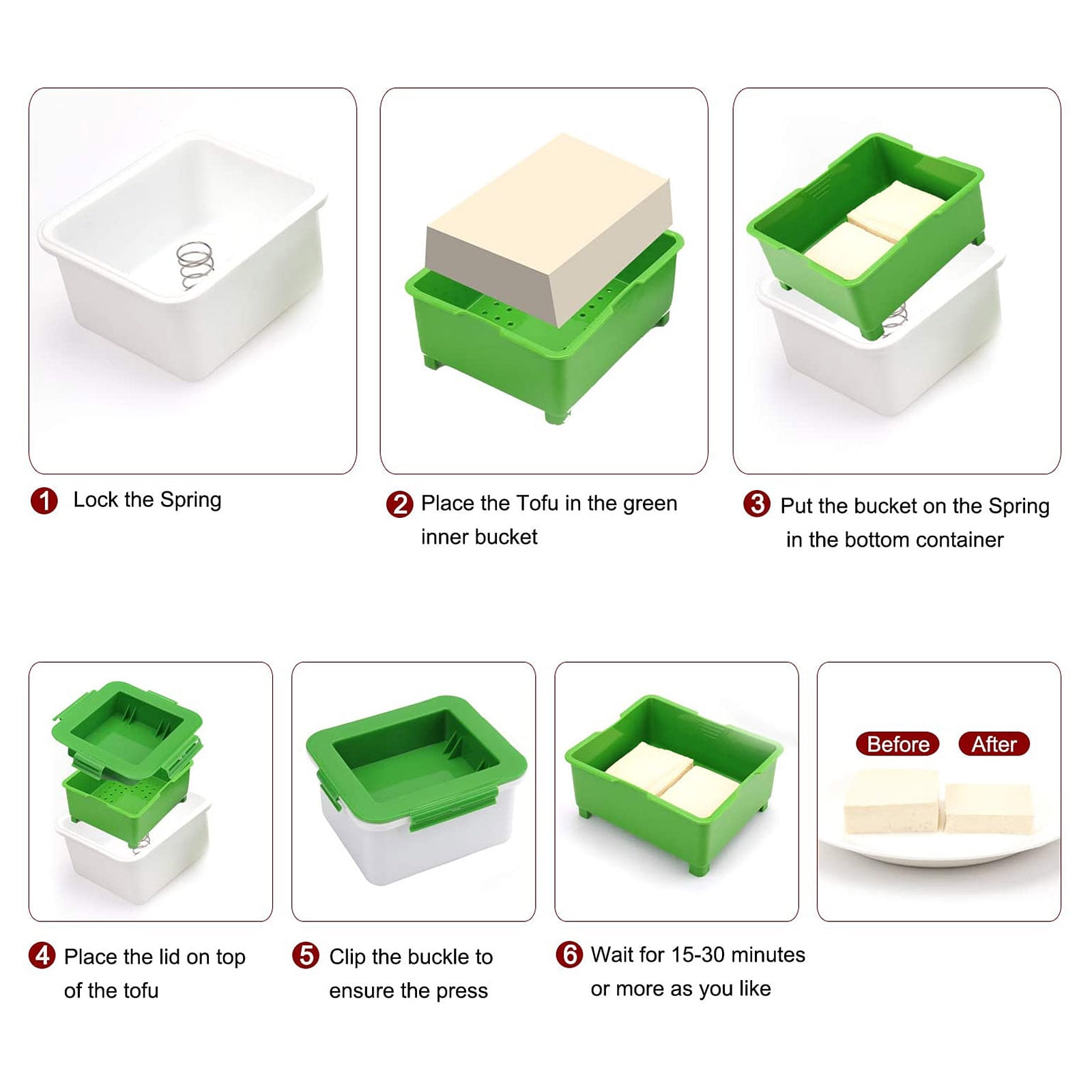Tofu Press Marinating Dish Removes Moisture From Tofu Automatically N1B3 Tofu Press Marinating Dish Removes Moisture From Tofu Automatically N1B3
